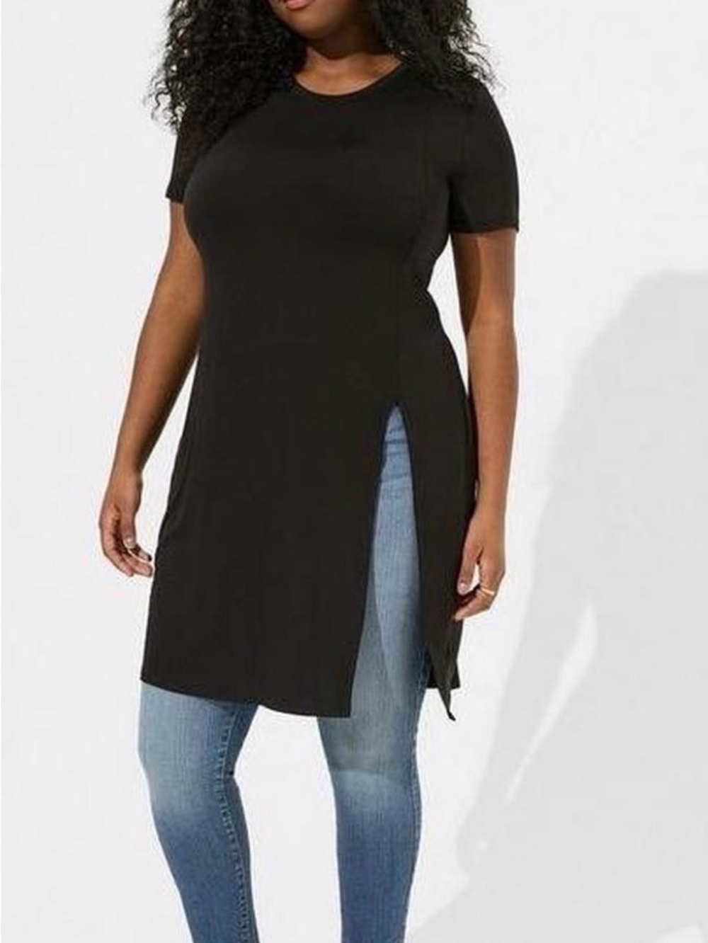 Torrid Black tunic with side split 2x